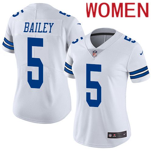 Women Dallas Cowboys 5 Dan Bailey Nike White Vapor Limited NFL Jersey